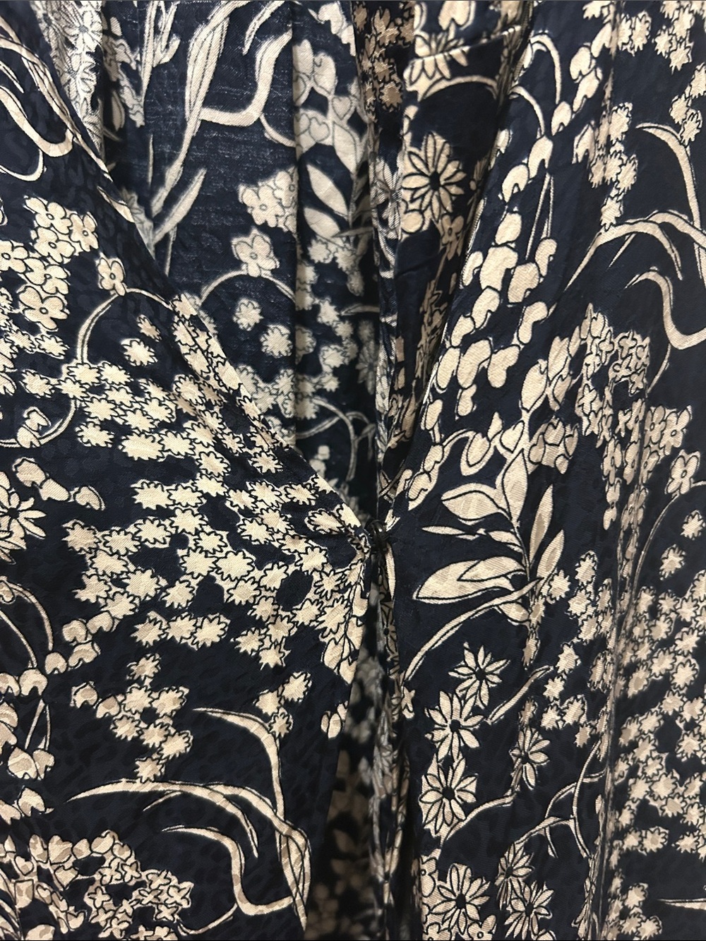 ba&sh Navy and White Floral Midi Dress - Picture 4 of 7